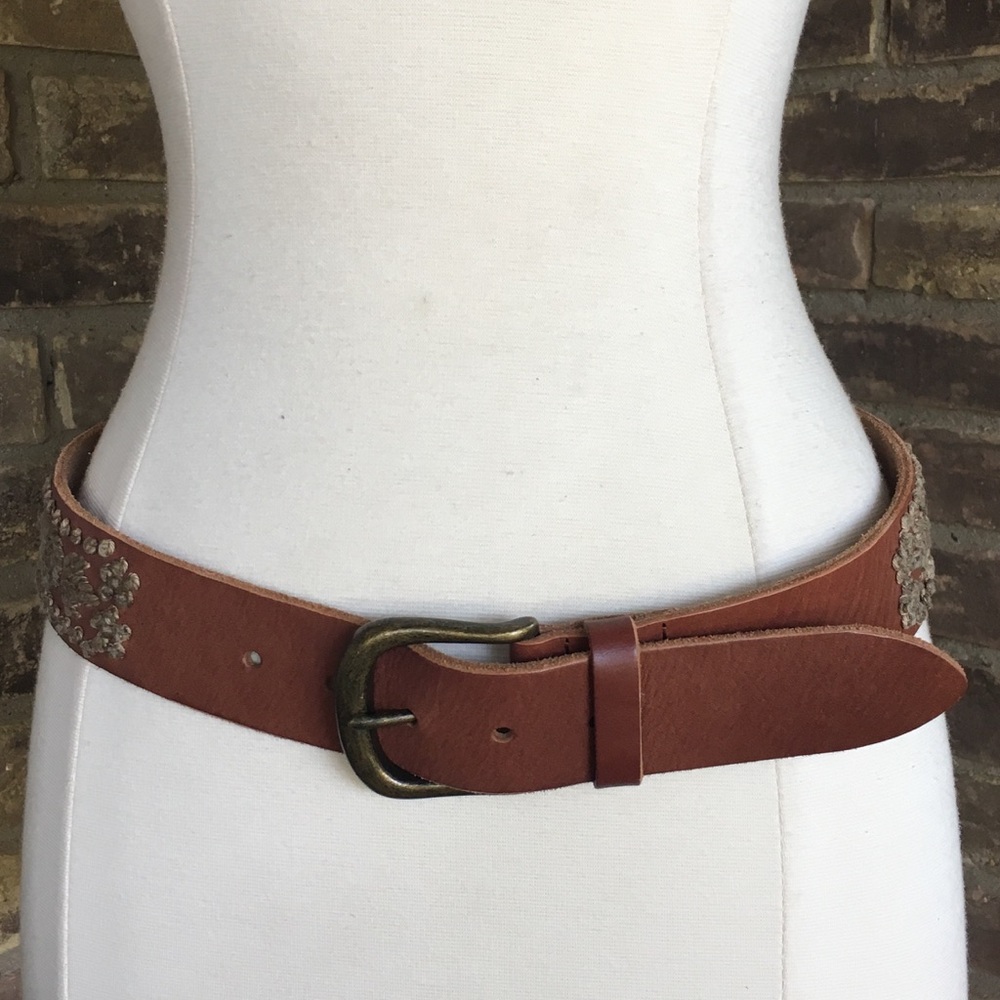 HOBO Belt S Leather Wide Brown Hippie Boho